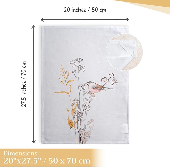 Maison d' Hermine Kitchen Towels Set of 3 100% Cotton 27.50" x 20" Reusable