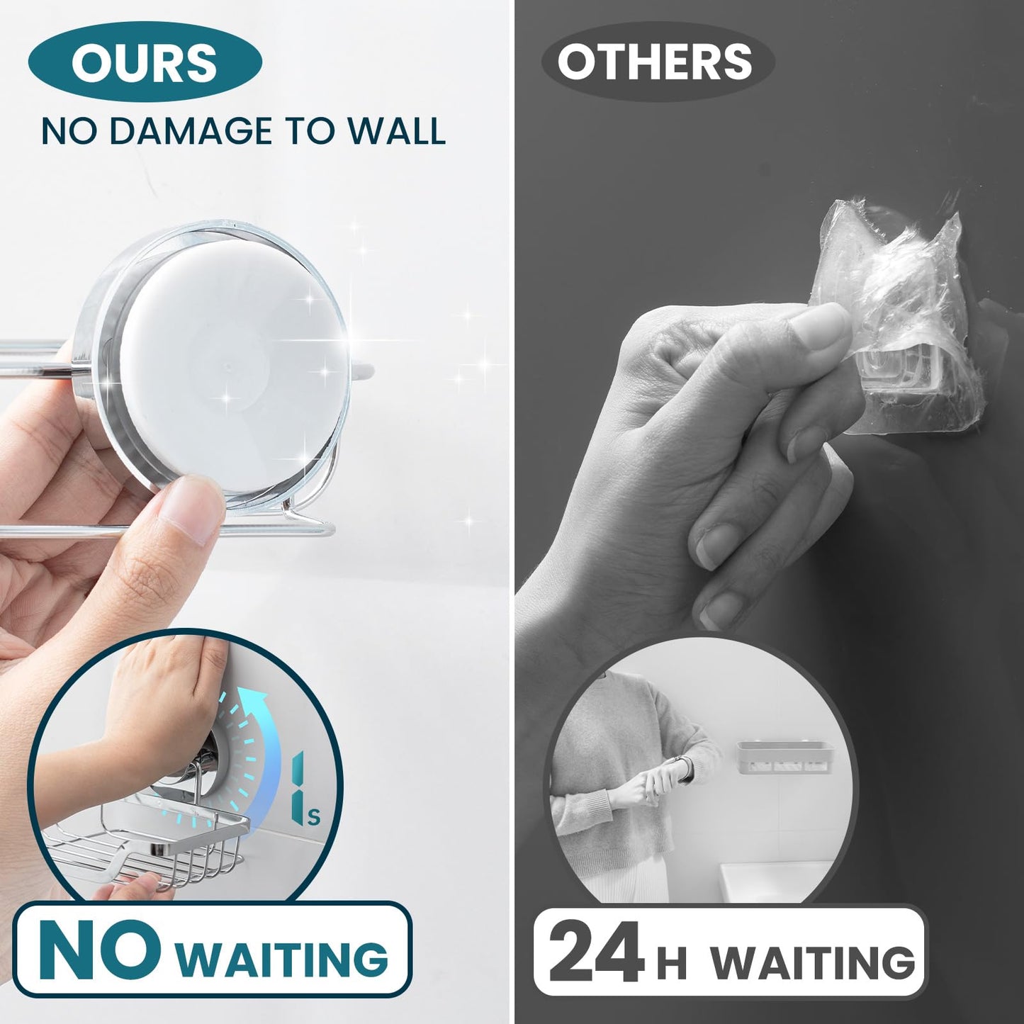 TAILI Soap Holder Dish Suction Cup, Soap Dish for Shower, Suction Bar Soap Holder for Bathroom, Rustproof Stainless Steel Drainable Bath Soap Dish, Drill-Free, Silver