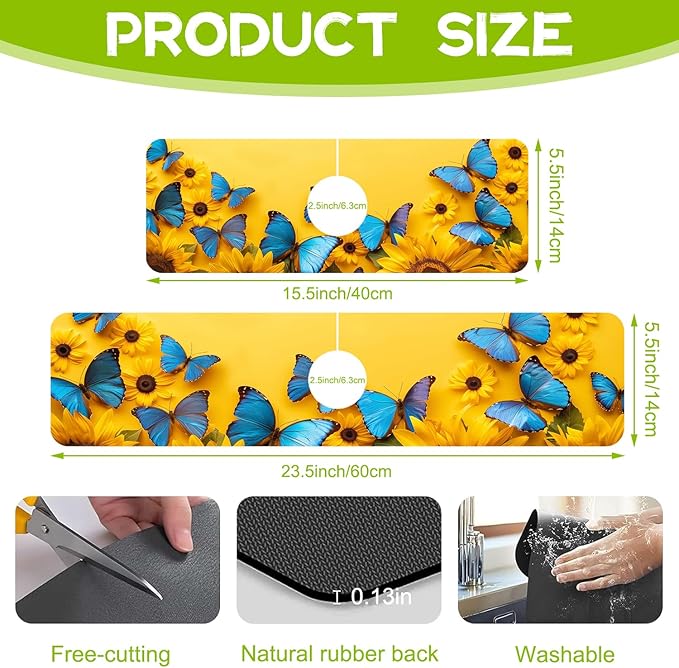 Kitchen Sink Splash Guard Faucet Mat Super Absorbent Fast Drying Mat Guard