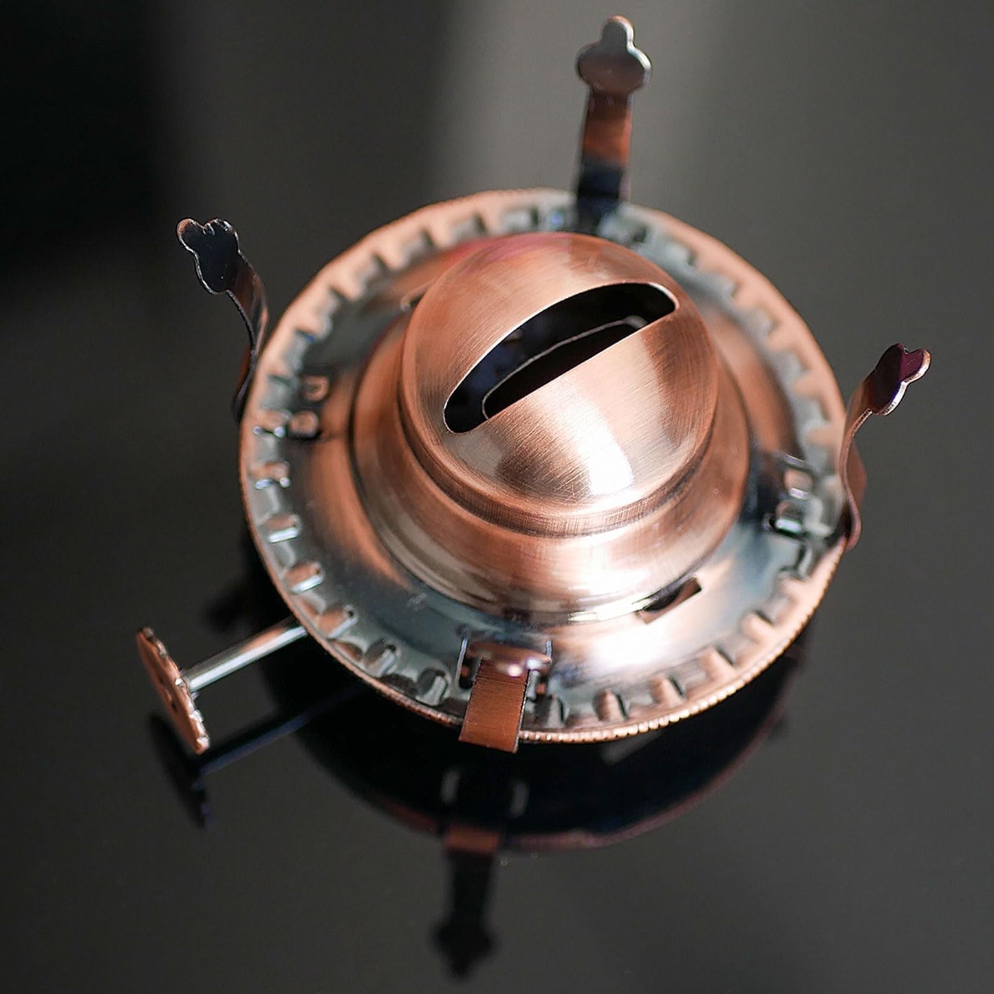 GXFCCYXT Oil Lamp Burner #2 Size Bronzy Plated Burner for Antique Lamps Oil Lamp Replacement Kerosene Lamps Parts with Reduction Collar and Cotton Lamp Wick Fits Holds a 3 Inch Base Chimney