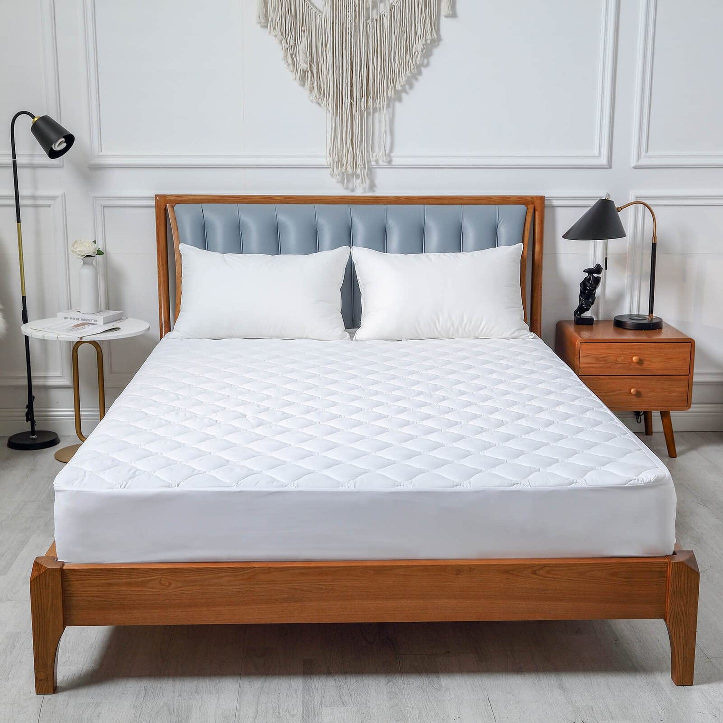 Waterproof Quilted California King Mattress Protector Pad Brushed Soft Surface Noiseless Padded Fitted Cover with Deep Pocket