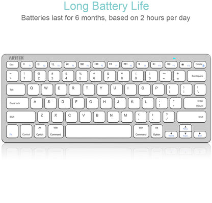 Arteck Ultra-Slim Bluetooth Keyboard Compatible with iPad 10.2-inch/iPad Air/iPad 9.7-inch/iPad Pro/iPad mini, iPhone and Other Bluetooth Enabled Devices Including iOS, Android, Windows, Black