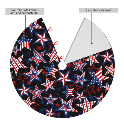 4th of July Patriotics American Veterans Day Christmas Tree Skirt Memorial Day Xmas Tree Mat Halloween Christmas Tree Ornaments Decorations Holiday Party Indoor Outdoor 30"