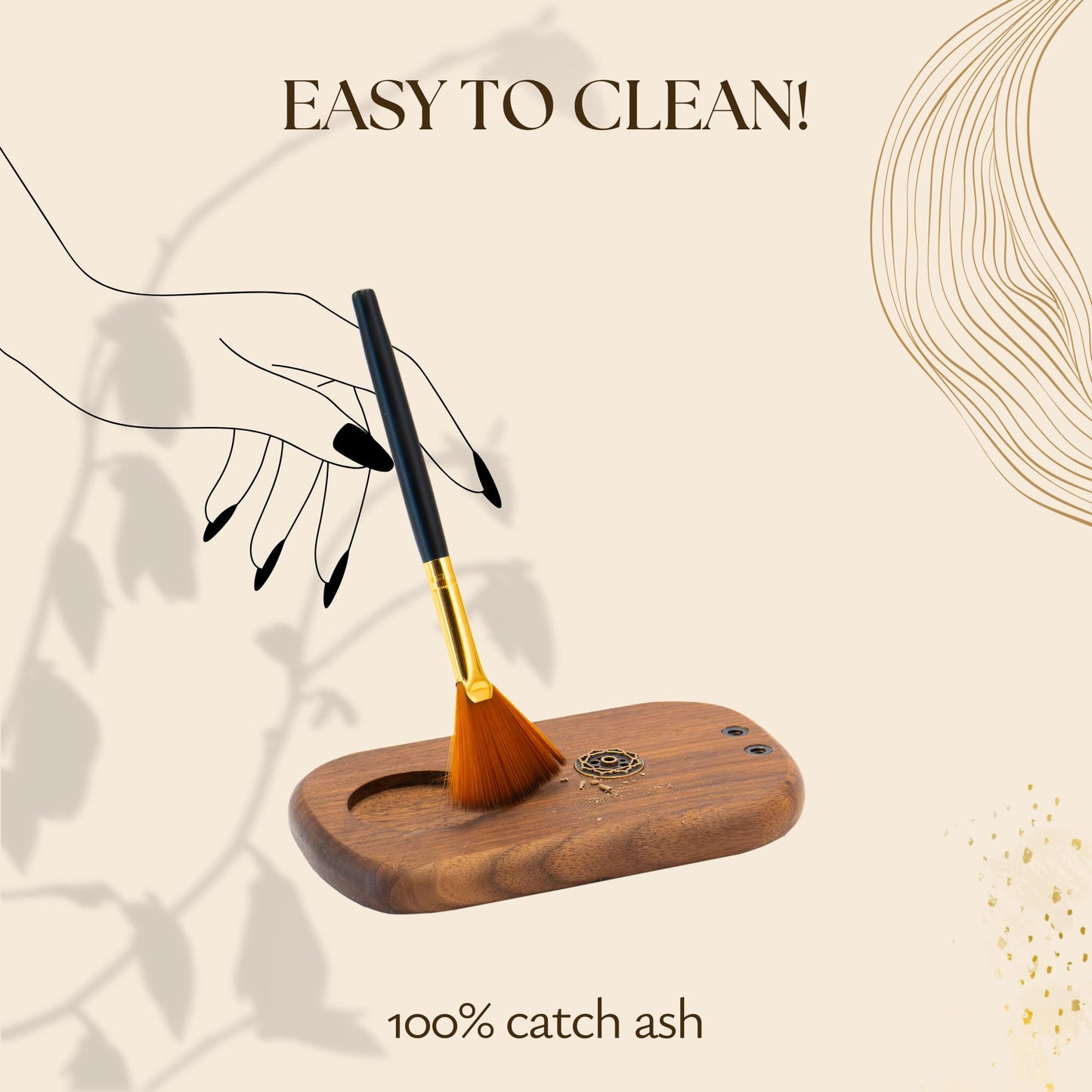 PLEARTY 4 in 1 Walnut Wood Palo Santo Holder Hand-Crafted Incense Sticks Holder for Burning Sage with Booklet The Most Complete Palo Santo Holder for Your Meditation Room Home Decor Gift