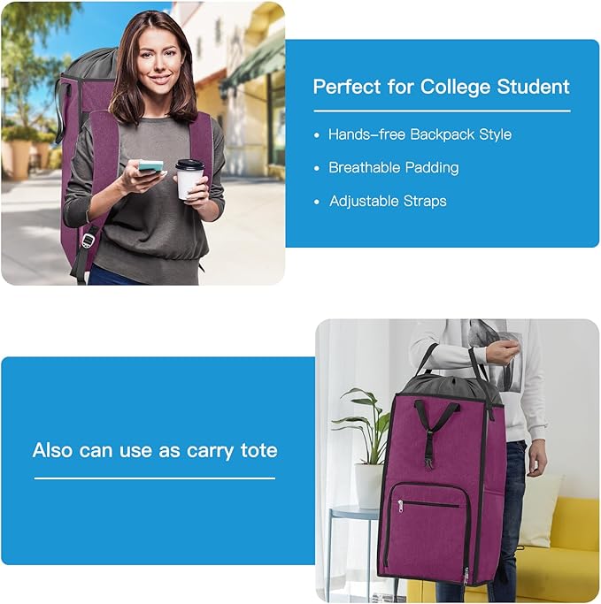 Bukere Laundry Tote Basket, Laundry Backpack Bag