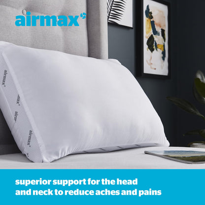 Silentnight Airmax Super Support Pillow - Orthopedic Breathable Cooling Foam Pillow for Neck and Shoulder Pain Relief Hypoallergenic Bed Pillow - Pack of 1, White