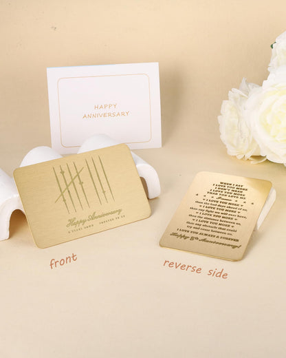 MagEnergy 8 Year Anniversary Card Gifts for Him, Handmade Bronze Love Card for Husband, Romantic 8th Anniversary Card for Wife, 8th Wedding Wallet Card Gift
