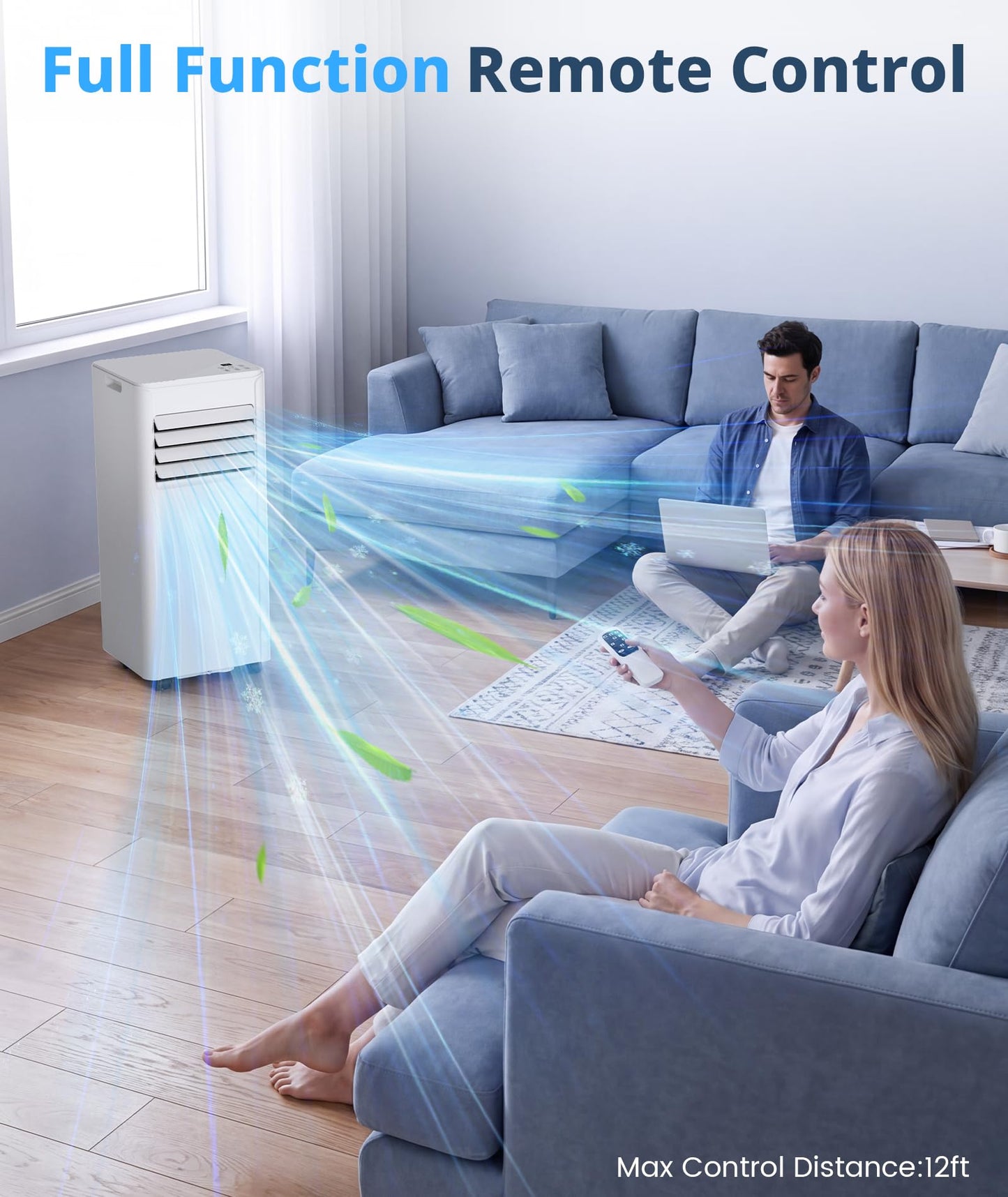10,000 BTU Portable Air Conditioner, 4-in-1 AC Unit Cools 450 Sq.Ft, Quiet Air Conditioner with Dehumidifier & Fan, LED Display, Remote, 24H Timer, Window Kit for Bedroom Office Dorm