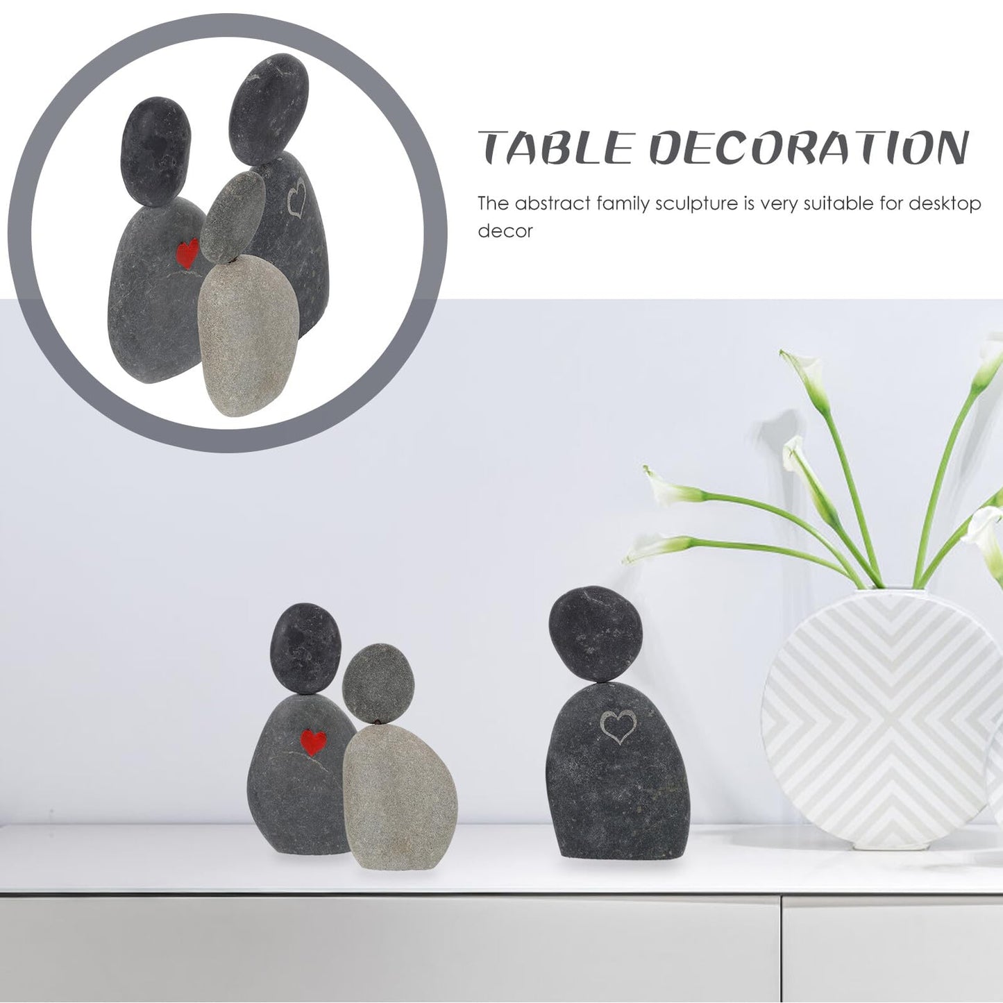 SHINYPASING Abstract Mineral Figurines Set of 3, Minimalist Household Shelf Decor Collectible Sculpture for Home Office Decoration