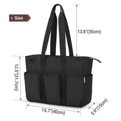 Fasrom 2PCS Nurse Tote Bag Bundle for Work, Structured Clinical Bag and Lightweight Puffer Nursing Tote, Multi-Pocket Nurse Bags for Nurses, Nursing Students, Home Health Care, Black