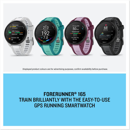Garmin Forerunner 165 Music GPS 43mm Running Smartwatch, Lightweight, AMOLED Touchscreen, Advanced Training & Insights, Safety & Tracking Features, up to 11 days Battery Life, Black