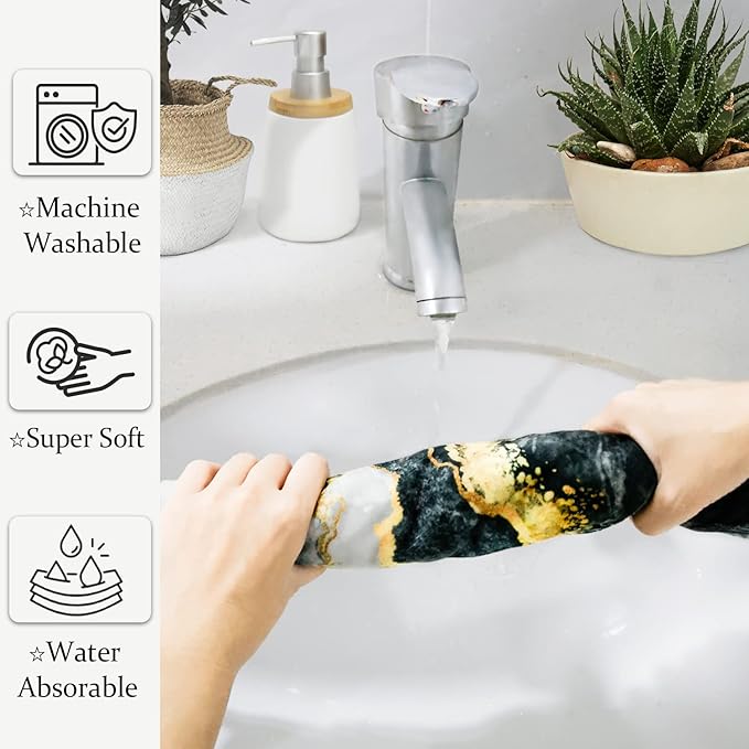HAISUKA Black and Gold Kitchen Towels