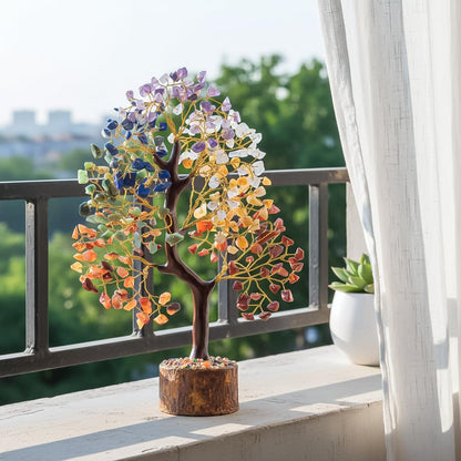 BEZAVO 7 Chakra Crystal Tree of Life Money Tree, Healing Crystals Home Decor, Birthday Gifts for Women Mom Wife, Gift for Her, Living Room Bedroom Shelf Decor, House Warming Wedding Gift Gem Tree