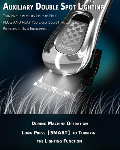 Hair Clippers for Men Professional Clippers for Men Cordless&Corded Barber Clippers for Hair Cutting & Grooming. Rechargeable Hair Trimmer Kit for Household (Red)