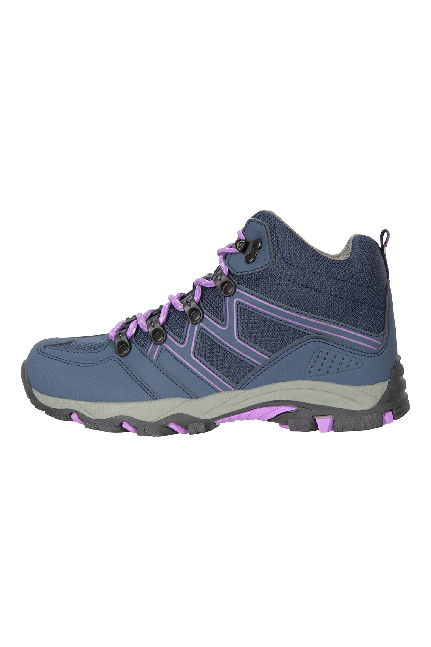 Mountain Warehouse Oscar Kids Walking Boots - Durable Childrens Hiking Shoes, Breathable Girls & Boys Footwear, Suede, Synthetic & Mesh Upper - for Camping & Trekking, Dark Purple, Kids Shoe Size 3 UK