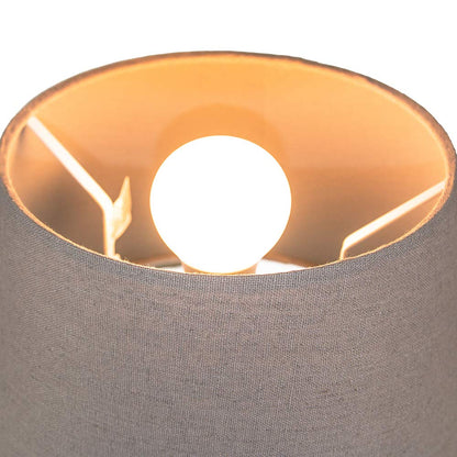 Traditional 12 Inch Grey Linen Fabric Drum Table/Pendant Lampshade 60w Maximum by Happy Homewares