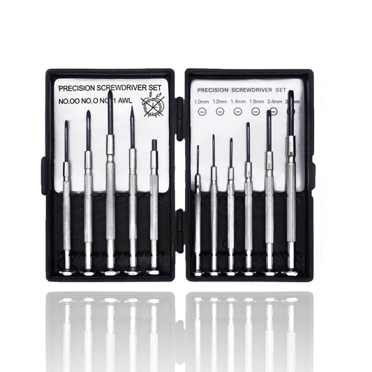 11 Pcs Mini Screwdriver Set - Flathead & Phillips Screwdriver Kit for Glasses, Watch, Phone, Toys & Computer Repair