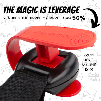 UnbuckleMe Car Seat Buckle Release Tool - As Seen on Shark Tank - Makes it Easy to Unbuckle a Child's Car Seat - Easy Tool for Parents, Grandparents & Older Children (2 Pack, Blue & Red)