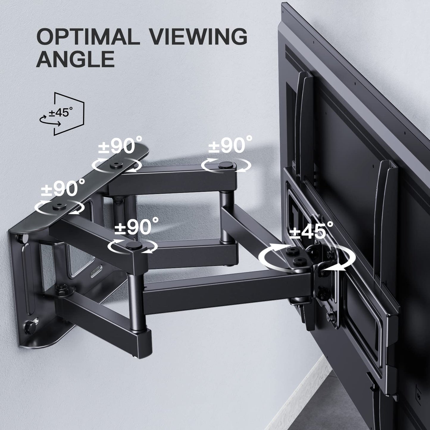 PERLESMITH TV Wall Bracket, Swivel Tilt for 26-70 Inch Flat & Curved TVs up to 45kg, Sturdy Wall Mount Max. VESA 400x400mm