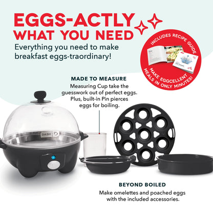 DASH Rapid Egg Cooker: 6 Egg Capacity Electric Egg Cooker for Hard Boiled Eggs, Poached Eggs, Scrambled Eggs, or Omelets with Auto Shut Off Feature - Aqua, 5.5 Inch (DEC005AQ)
