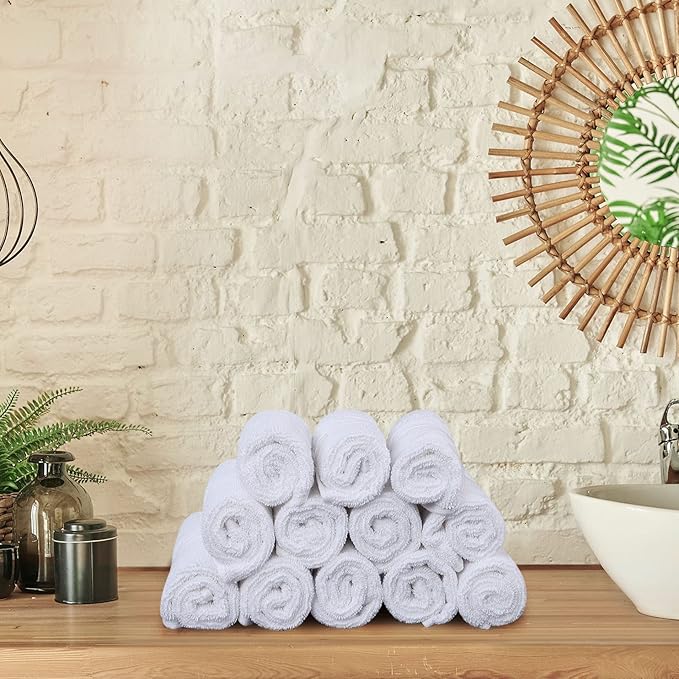 Utopia Towels Wash Cloths Set, 12 by 12 Inches, 100% Cotton Ring Spun, Highly