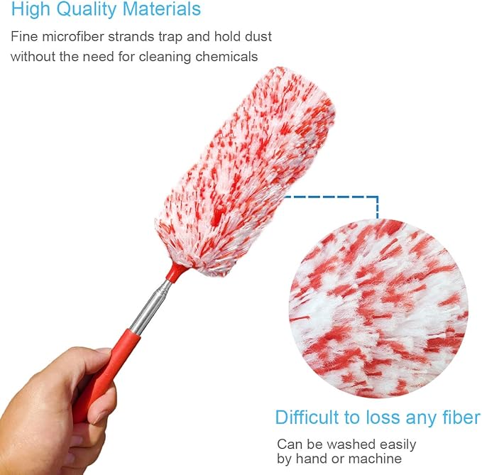4 Pcs, Hand Microfibre Cleaning Tool Extendables