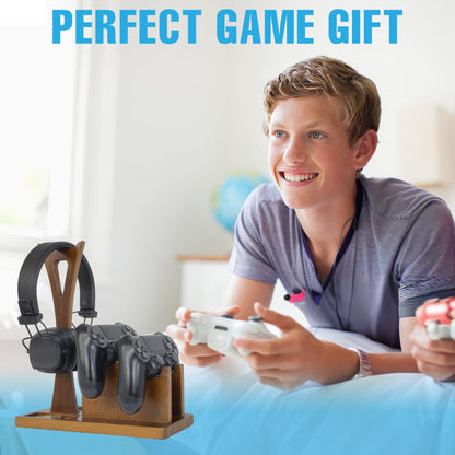 Kaseny Game Controller Holder Gifts for Gamers to Organize Gaming Accessories & Headphone Holder, Unique Gamer Gifts Headset Stand Controllers Holders, Stylish Controller Stand Gaming Equipment