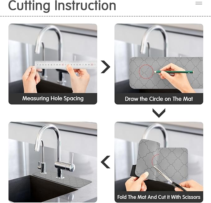 Kitchen Sink Splash Guard 2 PCS 14.7 Inch Sink Faucet Mat Splash Guard