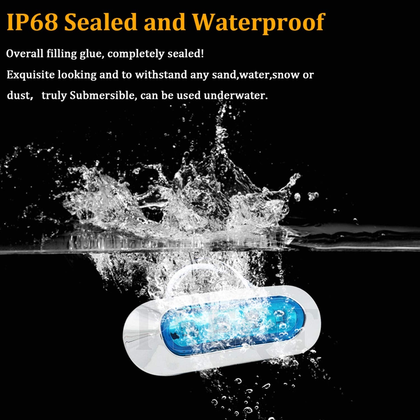 PSEQT 3.8'' Waterproof Boat Marine LED Lights Courtesy Interior Deck Light Navigation Transom Stern Cabin Lighting for Pontoon Fishing Boat Kayak Sailboat Bass Boat Vessel 12V 24V (Blue 4Pcs)