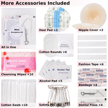 Wedding Day Emergency Kit for Bride, 39 Pc Essential Items for Brides Daily Use Women Wedding Gift, Travel Kit Personal Care Survival Set With Bride Makeup Bag - Wedding Emergency Kit Supplies (White)