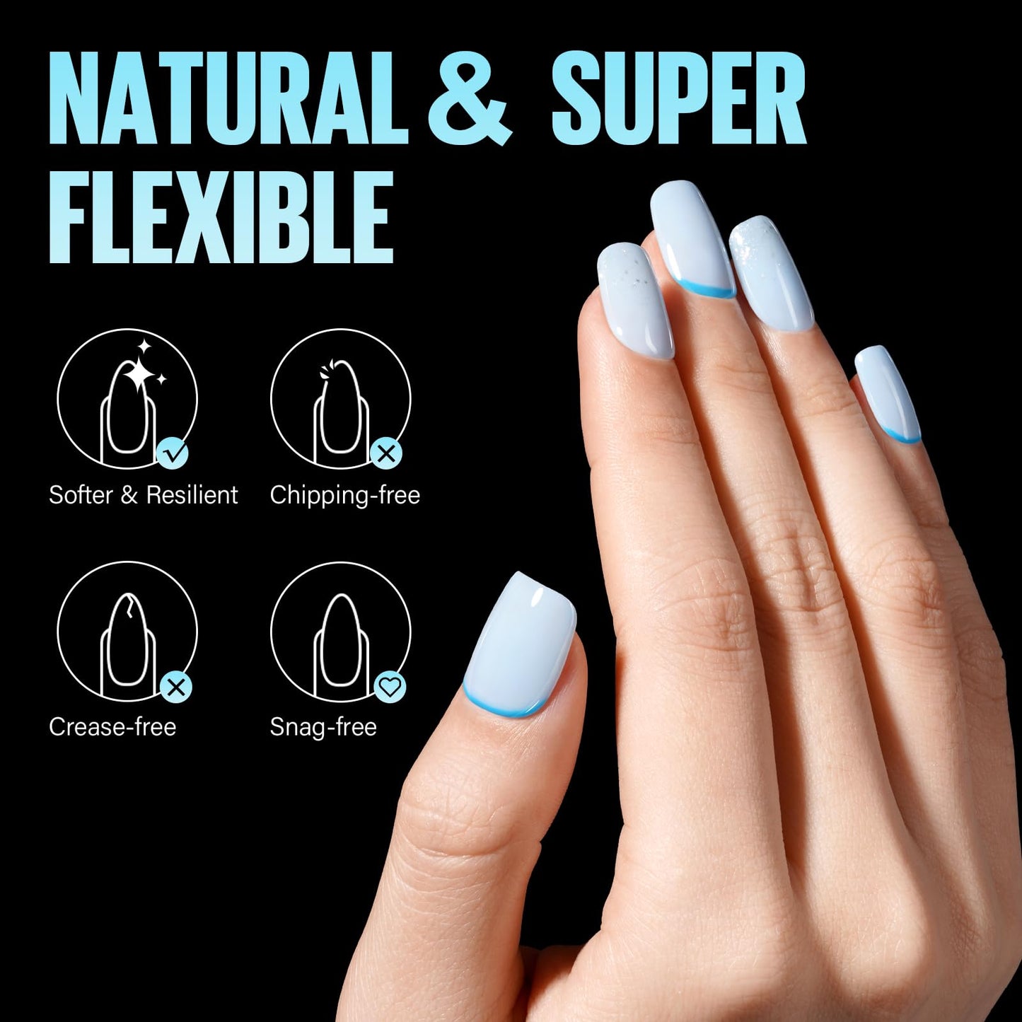 TOMICCA Short Nail Tips Extra Short Square Nail Tips, 192Pcs Fake Nails 12 Sizes Acrylic Clear Nails for Beginner and Professional DIY Gel Nails Salon