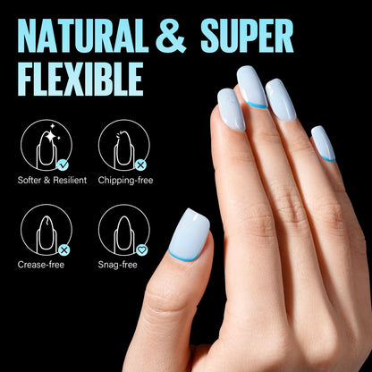 TOMICCA Short Nail Tips Extra Short Square Nail Tips, 192Pcs Fake Nails 12 Sizes Acrylic Clear Nails for Beginner and Professional DIY Gel Nails Salon