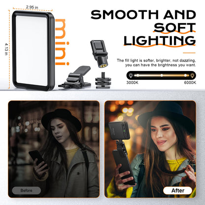 Rechargeable Soft Selfie Light for Phone, Camera, Laptop, 3000mAh Portable LED Light for Pictures, Phone Light Clip for Selfie, Vlog, TikTok, Makeup, Video Conference
