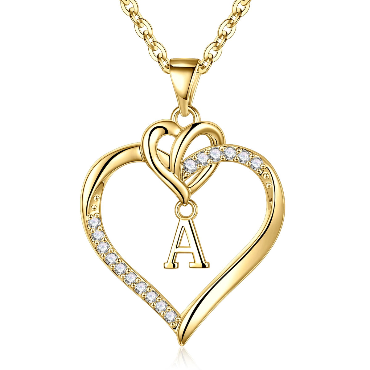 STORUP Mothers Day Gifts - Heart Initial Necklaces for Women, Initial A Pendant Dainty Heart Necklace Jewelry for Women Birthday Gift Mothers Day Gifts for Mom Wife Her Grandma
