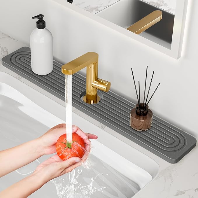 24'' Longer Faucet Mat for Kitchen Sink Stone Faucet Mat for Kitchen Sink