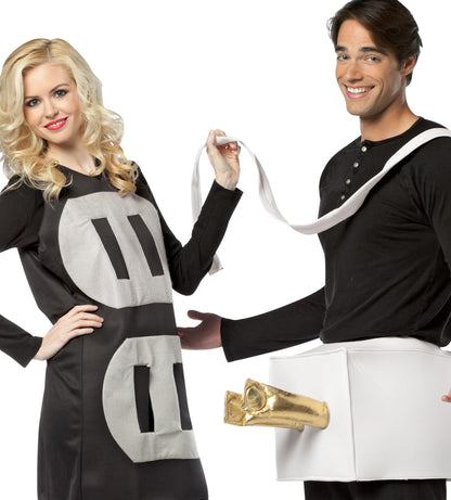 Rasta Imposta Lightweight Plug and Socket Couples Costume, Black/White, One Size