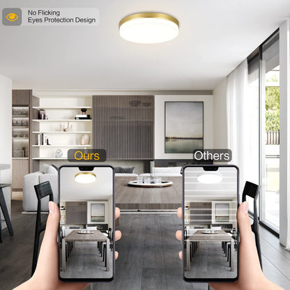 ASHUAQI Gold LED Ceiling Light, 36W 4000K Natural White Bathroom Lights, 3240LM Round Bright Ceiling Lights for Kitchen, Bedroom, Hallway, Utility Room, Laundry, Toilet, Porch, Ø23 CM