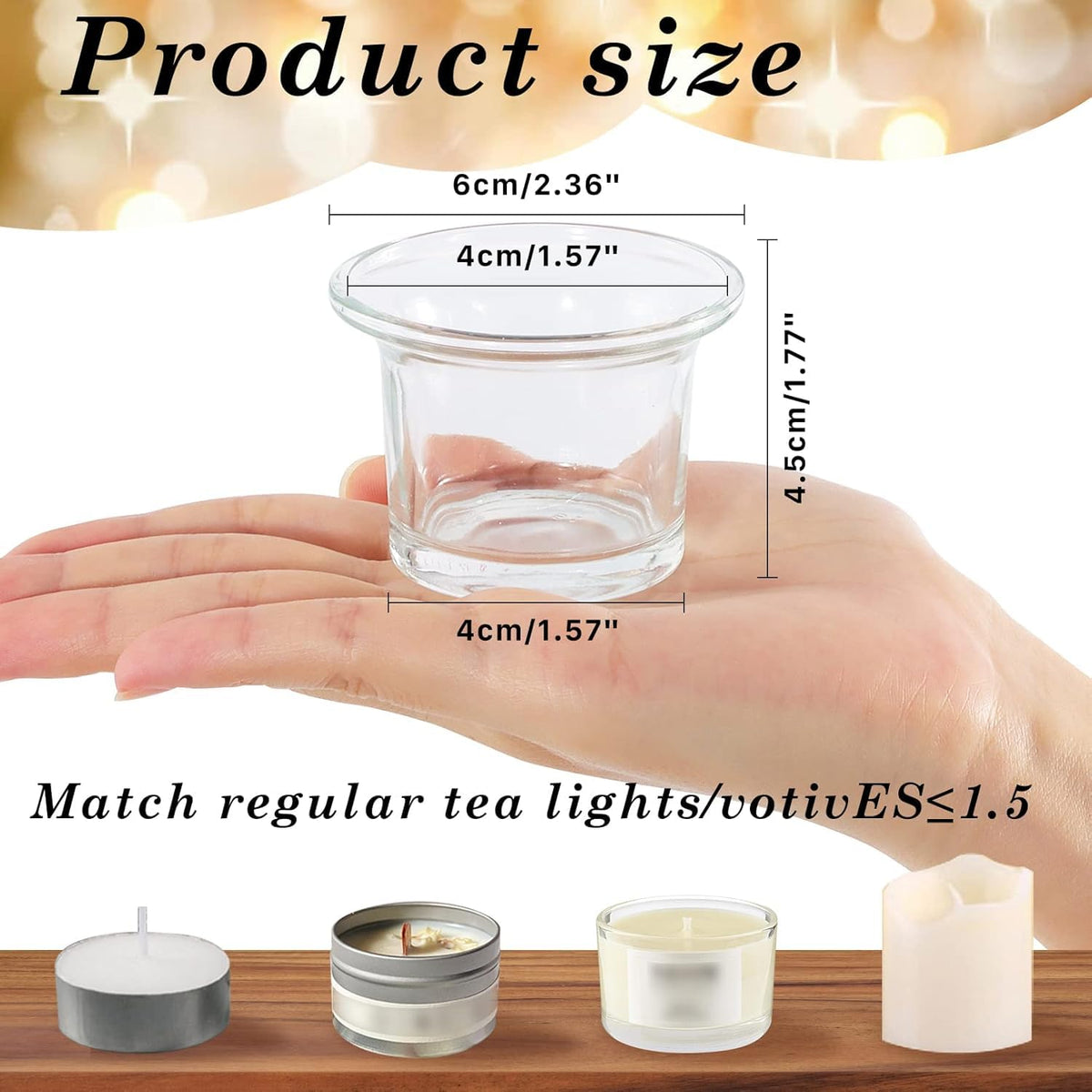 Tealight Candle Holder Set of 12,Glass Votive Candle Holders,Clear Tea Light Holders Bulk for Wedding Holiday Birthday Party Dinner & Home Decor