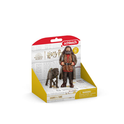 Schleich Harry Potter - Hagrid and Fang the Dog Figurines - 2 PC Harry Potter Set - Wizarding World Collectible Figures for Kids and Adults - Toys for Ages 6+ | 42638