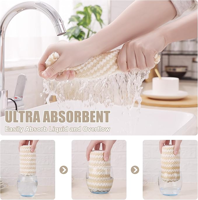 Homaxy 18 Pack Kitchen Dish Cloths, Ultra Soft and Absorbent Dish Towels