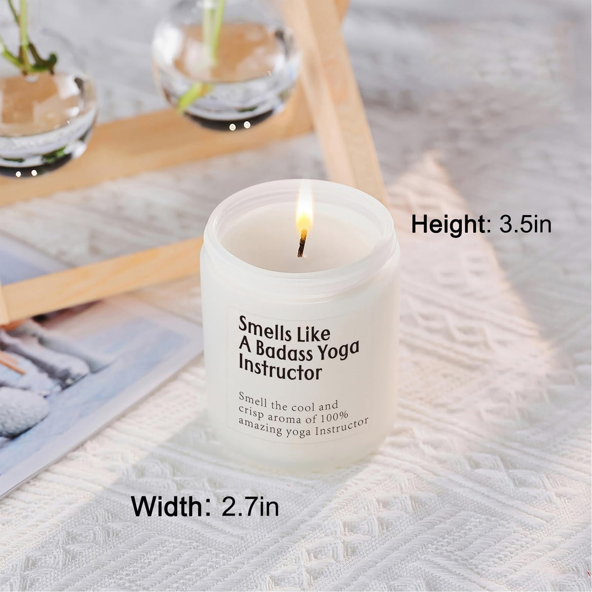 Funny Yoga Instructor Gift Badass Yoga Teacher Lover Gifts for Women Candle Unique for Wellness Coach Lavender Scented