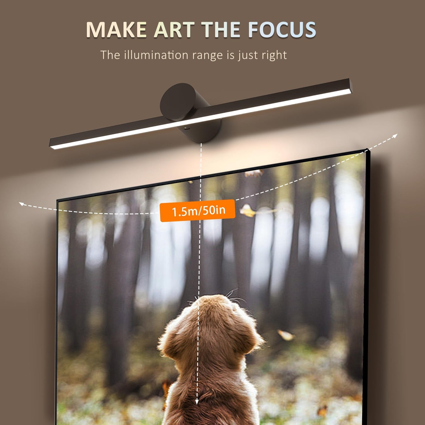 ZitoStory Battery Operated Picture Light with Remote,Wireless Dimmable Art Lights for Paintings Rechargeable Gallery Light Artwork Lighting for Canvas, Portrait (Black,20'' Inch)