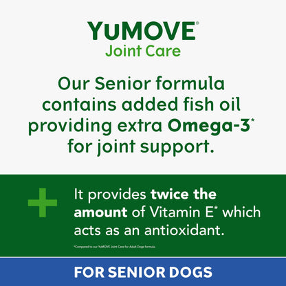 YuMOVE Senior Dog Joint Supplement, Higher Strength for Joint Care, Essential Hip & Joint Support for Older Dogs with Glucosamine, Chondroitin, Green Lipped Mussel, Aged 8+, 120 Tablets