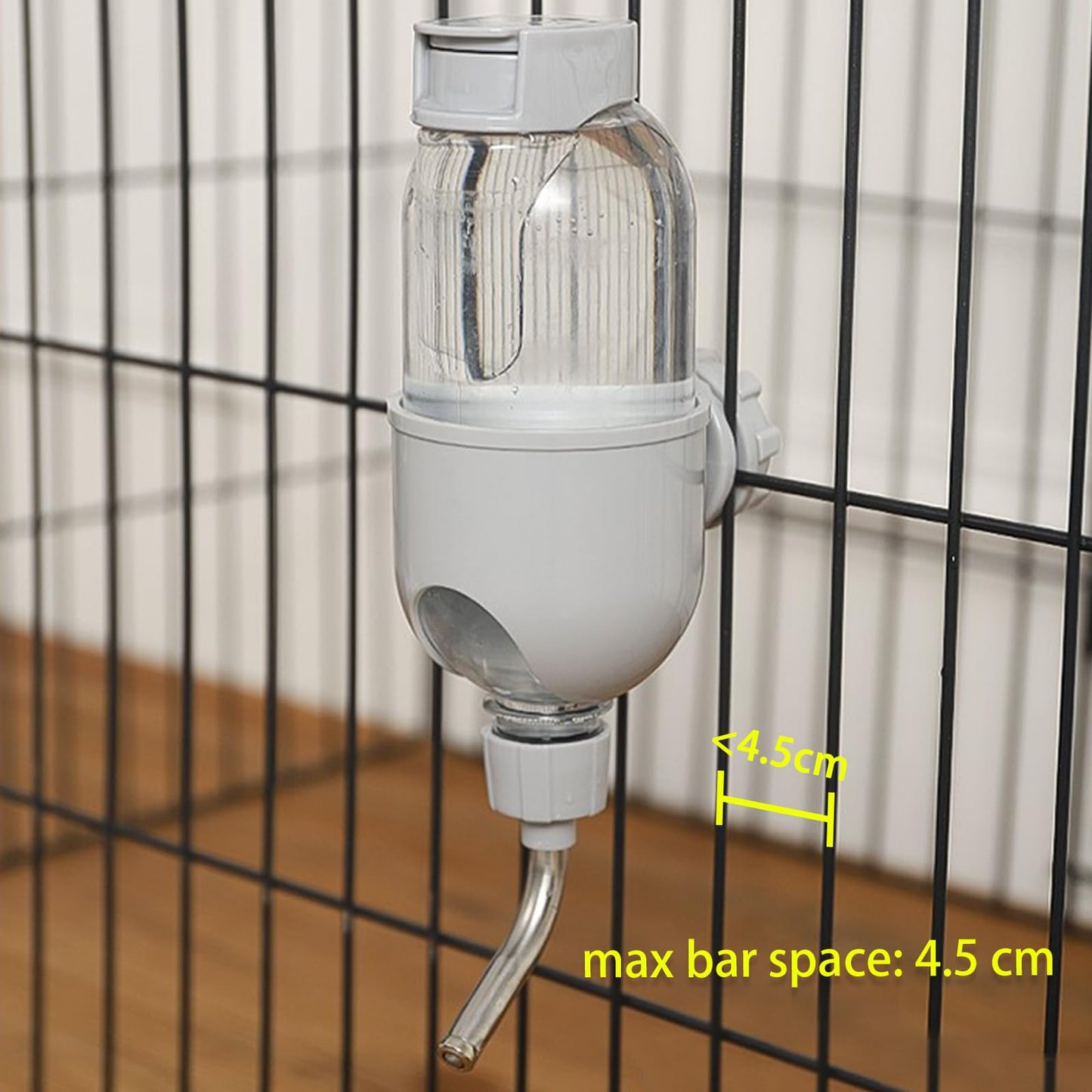 TOKAYIFE Pet Water Bottle for Cage Crate 500ml Water Dispenser for Small Animal Rabbit Guinea Pig Chinchilla Ferret Squirrel Hedgehog (Grey)