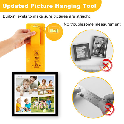 Stalishare Picture Hanging Kit 220PCS, Instaframe Easy Picture Hang and Level Tool, Wall Hanging Kit Assorted with Sawtooth/ Wire Hangers, Small Hammer for Photo/ Painting/ Art/ Canvas/ Home Decor