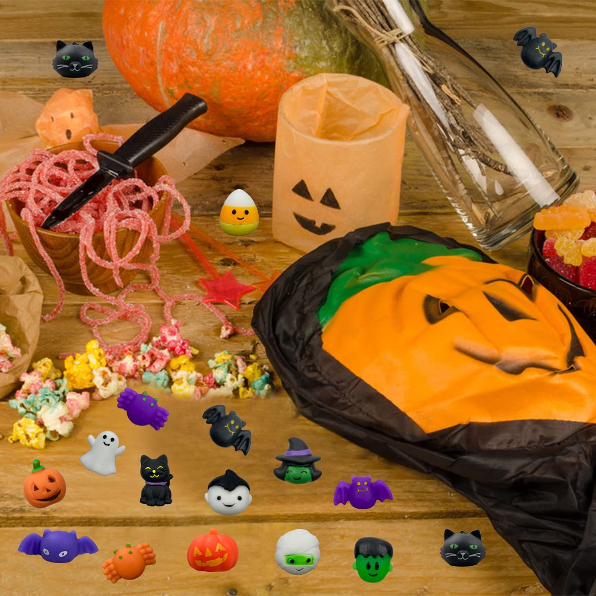 Jofan 36 PCS Halloween Mochi Squishy Toys Squishies for Kids Girls Boys Halloween Party Favors Halloween Treat Bags Gifts