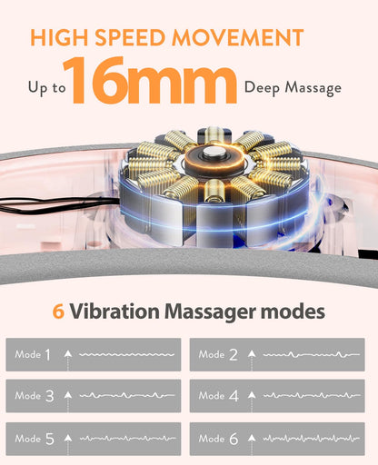 Portable Heating Pad for Period Cramps: Cordless Menstrual Heating Pad with 6 Heat Levels and 6 Massage Modes, 3s Fast Heating Gift for Women and Girl(Pink)