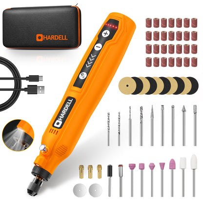 HARDELL Mini Cordless Rotary Tool, USB Charging, 5-Speed Rotary Tool Kit with 69 Accessories, Multi-Purpose 3.7V Power Multi Tool for Sanding, Polishing, Drilling, Etching, Engraving, Cutting, DIY