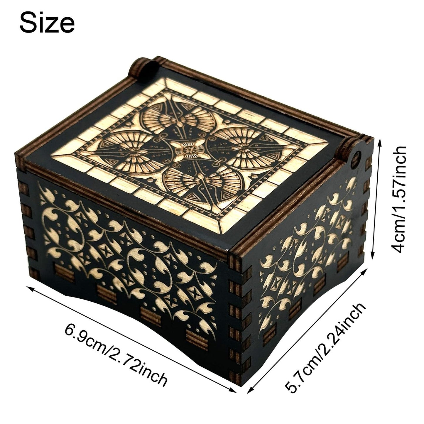 Pursuestar Wind Up Music Box Play Song of Storms, Antique Engraved Wood Mechanism Musical Gifts for Anime Fans Birthday Christmas Valentine's Day