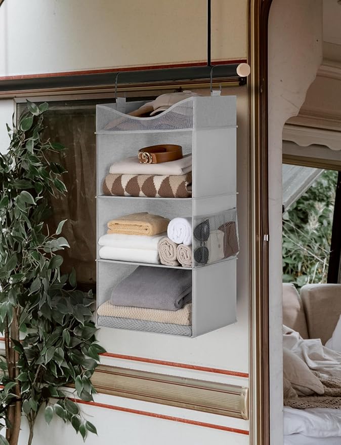 StorageWorks Hanging Closet Organizer, 3-Shelf Hanging Closet Shelves